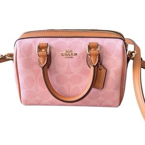 Coach Powder Pink Leather Mini Rowan